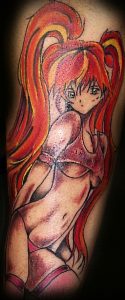 тату девочка аниме 18.01.2020 №029 -anime girl tattoo- tattoo-photo.ru