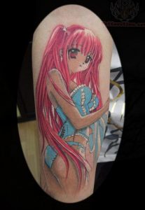 тату девочка аниме 18.01.2020 №036 -anime girl tattoo- tattoo-photo.ru