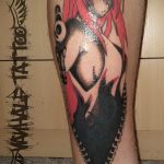 тату девочка аниме 18.01.2020 №038 -anime girl tattoo- tattoo-photo.ru