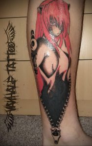 тату девочка аниме 18.01.2020 №038 -anime girl tattoo- tattoo-photo.ru