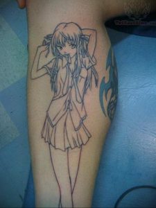 тату девочка аниме 18.01.2020 №041 -anime girl tattoo- tattoo-photo.ru