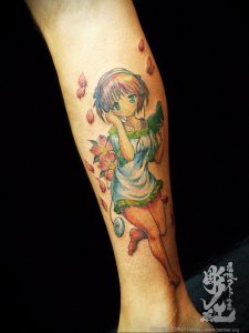 тату девочка аниме 18.01.2020 №048 -anime girl tattoo- tattoo-photo.ru