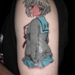 тату девочка аниме 18.01.2020 №050 -anime girl tattoo- tattoo-photo.ru