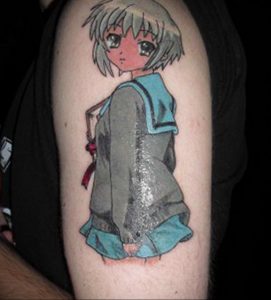 тату девочка аниме 18.01.2020 №050 -anime girl tattoo- tattoo-photo.ru