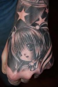 тату девочка аниме 18.01.2020 №052 -anime girl tattoo- tattoo-photo.ru