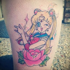 тату девочка аниме 18.01.2020 №063 -anime girl tattoo- tattoo-photo.ru
