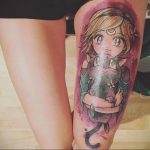 тату девочка аниме 18.01.2020 №064 -anime girl tattoo- tattoo-photo.ru