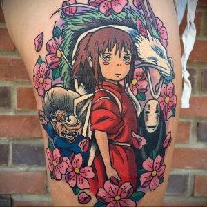 тату девочка аниме 18.01.2020 №067 -anime girl tattoo- tattoo-photo.ru