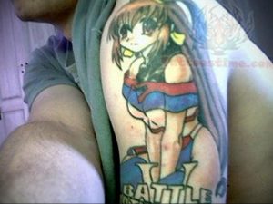 тату девочка аниме 18.01.2020 №069 -anime girl tattoo- tattoo-photo.ru