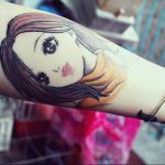 тату девочка аниме 18.01.2020 №070 -anime girl tattoo- tattoo-photo.ru