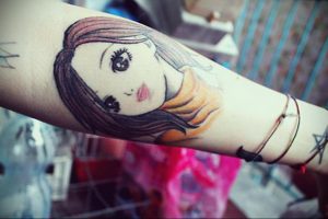 тату девочка аниме 18.01.2020 №070 -anime girl tattoo- tattoo-photo.ru