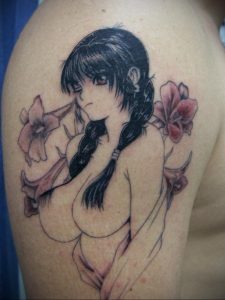 тату девочка аниме 18.01.2020 №076 -anime girl tattoo- tattoo-photo.ru
