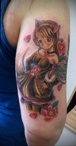 тату девочка аниме 18.01.2020 №078 -anime girl tattoo- tattoo-photo.ru