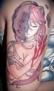 тату девочка аниме 18.01.2020 №081 -anime girl tattoo- tattoo-photo.ru