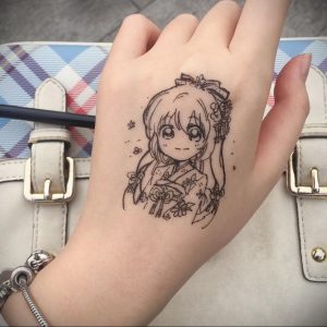тату девочка аниме 18.01.2020 №087 -anime girl tattoo- tattoo-photo.ru