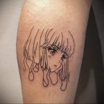 тату девочка аниме 18.01.2020 №088 -anime girl tattoo- tattoo-photo.ru