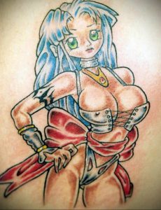 тату девочка аниме 18.01.2020 №090 -anime girl tattoo- tattoo-photo.ru