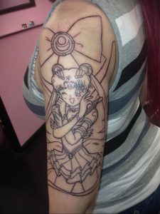 тату девочка аниме 18.01.2020 №096 -anime girl tattoo- tattoo-photo.ru