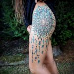 тату мандала на бедре 04.02.2020 №004 -mandala tattoo- tattoo-photo.ru