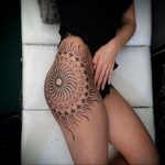 тату мандала на бедре 04.02.2020 №022 -mandala tattoo- tattoo-photo.ru