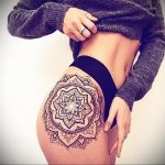 тату мандала на бедре 04.02.2020 №029 -mandala tattoo- tattoo-photo.ru