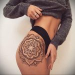 тату мандала на бедре 04.02.2020 №042 -mandala tattoo- tattoo-photo.ru