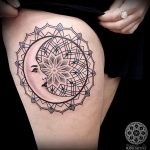 тату мандала на бедре 04.02.2020 №058 -mandala tattoo- tattoo-photo.ru