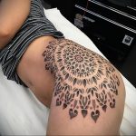 тату мандала на бедре 04.02.2020 №073 -mandala tattoo- tattoo-photo.ru