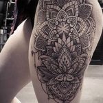 тату мандала на бедре 04.02.2020 №075 -mandala tattoo- tattoo-photo.ru