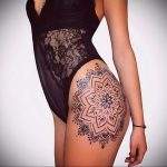 тату мандала на бедре 04.02.2020 №099 -mandala tattoo- tattoo-photo.ru