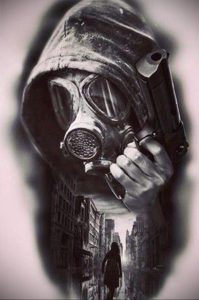 тату противогаз 15.01.2020 №003 -gas mask tattoo- tattoo-photo.ru_2