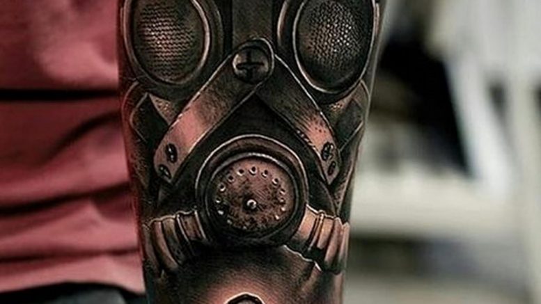 тату противогаз 15.01.2020 №005 -gas mask tattoo- tattoo-photo.ru_2