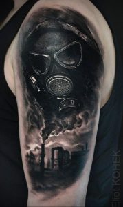 тату противогаз 15.01.2020 №012 -gas mask tattoo- tattoo-photo.ru