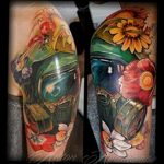 тату противогаз 15.01.2020 №016 -gas mask tattoo- tattoo-photo.ru_2