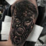 тату противогаз 15.01.2020 №019 -gas mask tattoo- tattoo-photo.ru