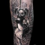 тату противогаз 15.01.2020 №021 -gas mask tattoo- tattoo-photo.ru