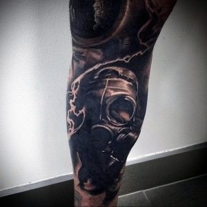 тату противогаз 15.01.2020 №034 -gas mask tattoo- tattoo-photo.ru