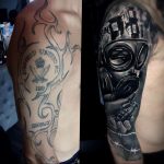 тату противогаз 15.01.2020 №036 -gas mask tattoo- tattoo-photo.ru