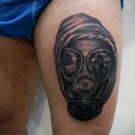 тату противогаз 15.01.2020 №037 -gas mask tattoo- tattoo-photo.ru