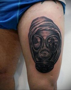 тату противогаз 15.01.2020 №037 -gas mask tattoo- tattoo-photo.ru