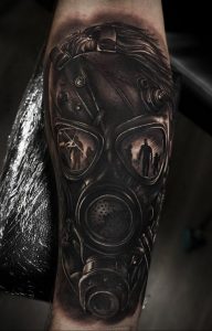 тату противогаз 15.01.2020 №038 -gas mask tattoo- tattoo-photo.ru