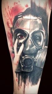 тату противогаз 15.01.2020 №041 -gas mask tattoo- tattoo-photo.ru
