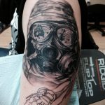 тату противогаз 15.01.2020 №047 -gas mask tattoo- tattoo-photo.ru