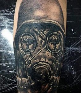 тату противогаз 15.01.2020 №050 -gas mask tattoo- tattoo-photo.ru
