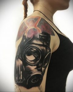 тату противогаз 15.01.2020 №051 -gas mask tattoo- tattoo-photo.ru_2