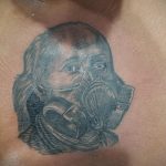 тату противогаз 15.01.2020 №058 -gas mask tattoo- tattoo-photo.ru