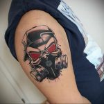 тату противогаз 15.01.2020 №065 -gas mask tattoo- tattoo-photo.ru