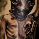 тату противогаз 15.01.2020 №069 -gas mask tattoo- tattoo-photo.ru