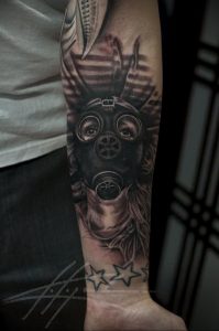 тату противогаз 15.01.2020 №071 -gas mask tattoo- tattoo-photo.ru_2