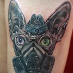 тату противогаз 15.01.2020 №076 -gas mask tattoo- tattoo-photo.ru